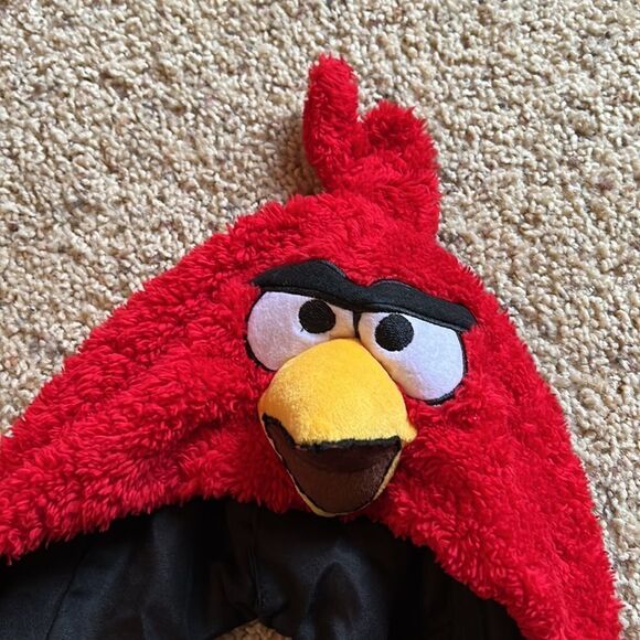 Angry Birds red hat with scarf & hand warmers attached. - Picture 2 of 6